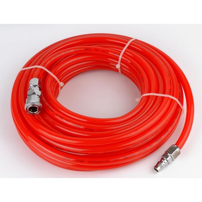 สายลมม้วน PU ขนาด 8x12 (15 เมตร) สีแดง