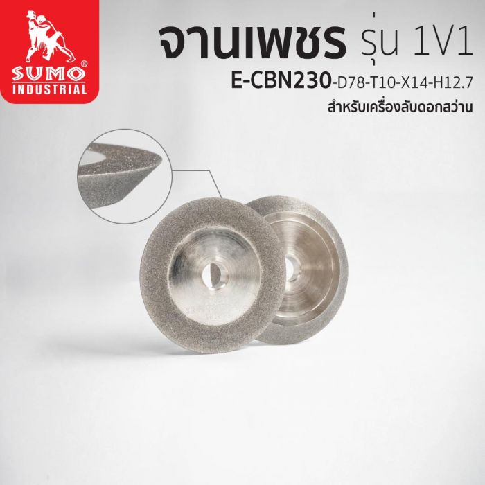 จานเพชร 1V1-E-CBN230-D78-T10-X14-H12.7