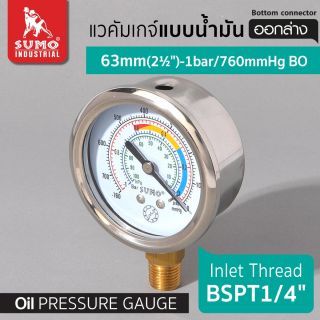 เกจ Vacuum 63 mm.BSPT 1/4