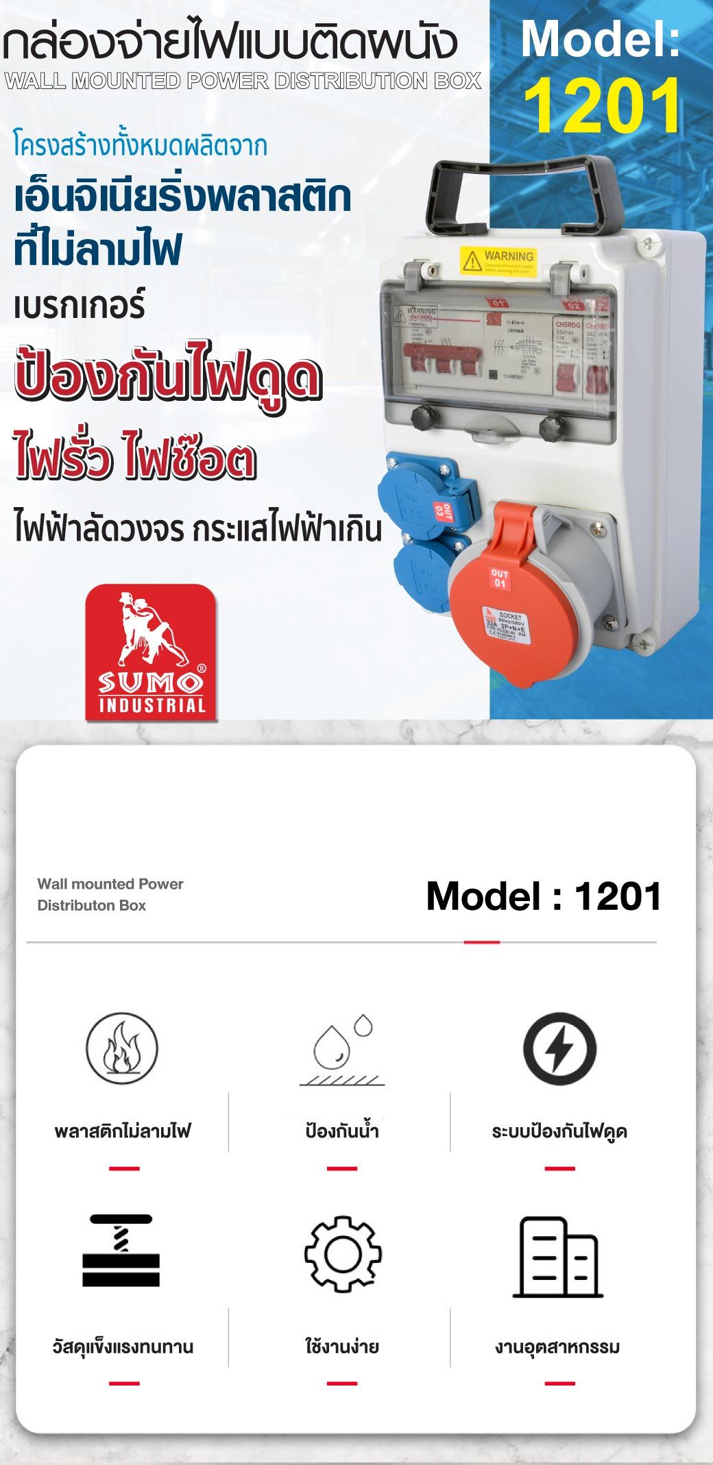 กล่องจ่ายไฟแบบติดผนัง