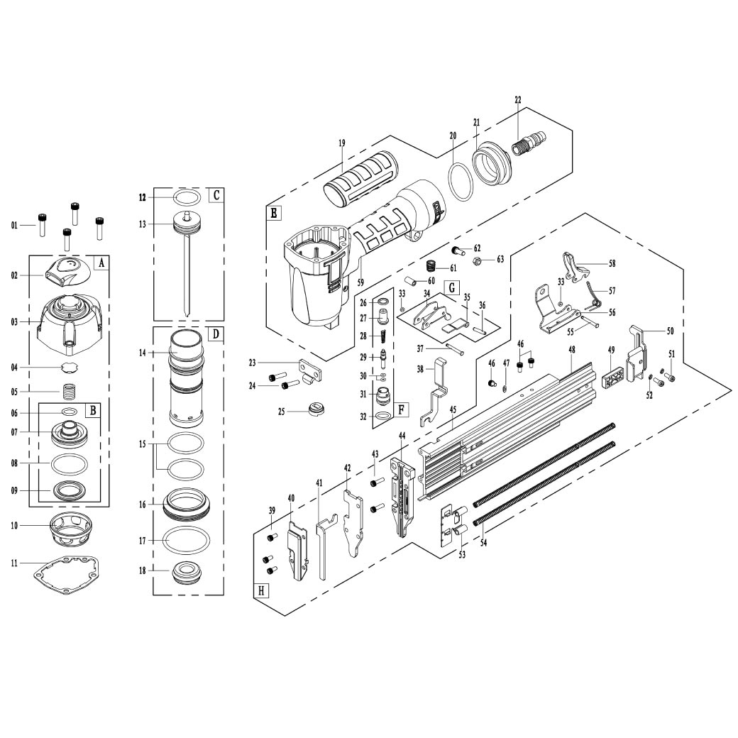 ปืนยิงแม็ก Model : F-50 SUMO drawing