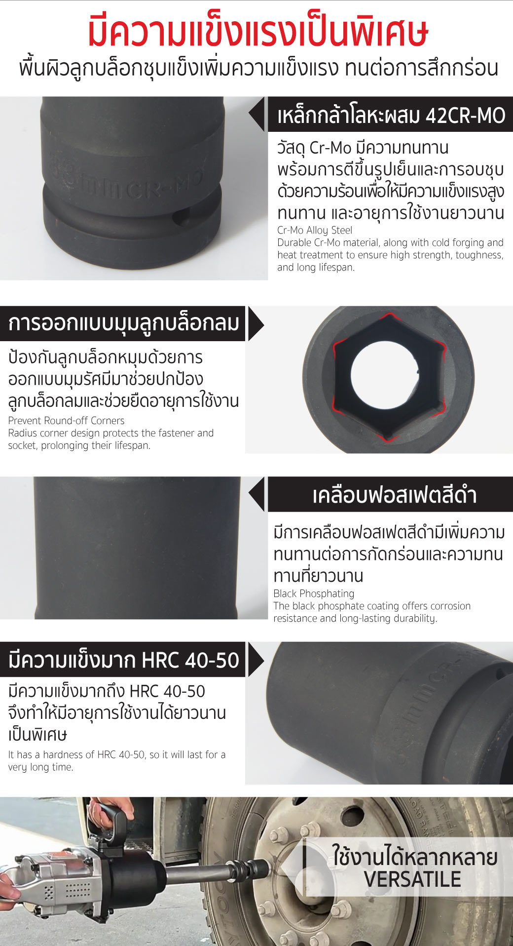 ลูกบล็อกลม impact socket