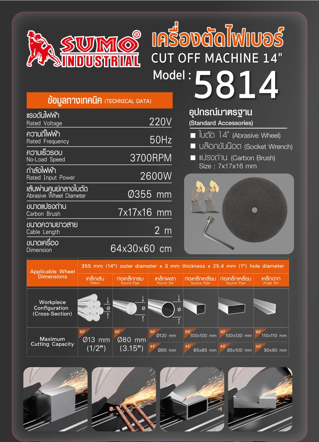 เครื่องตัดไฟเบอร์ 14 นิ้ว
