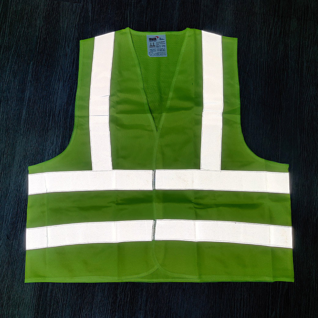 เสื้อจราจรผ้าแฟบริค สีเขียว