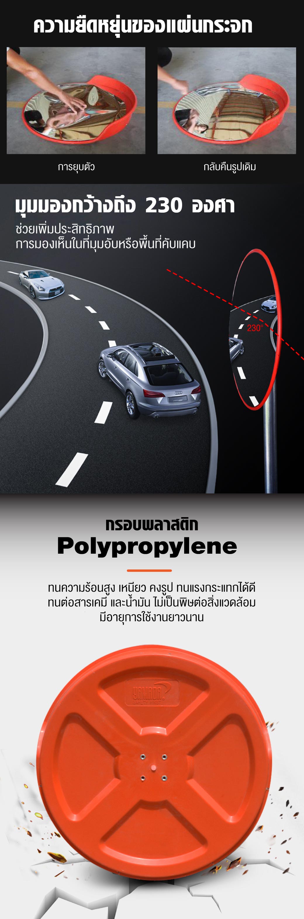 กระจกจราจร24นิ้ว