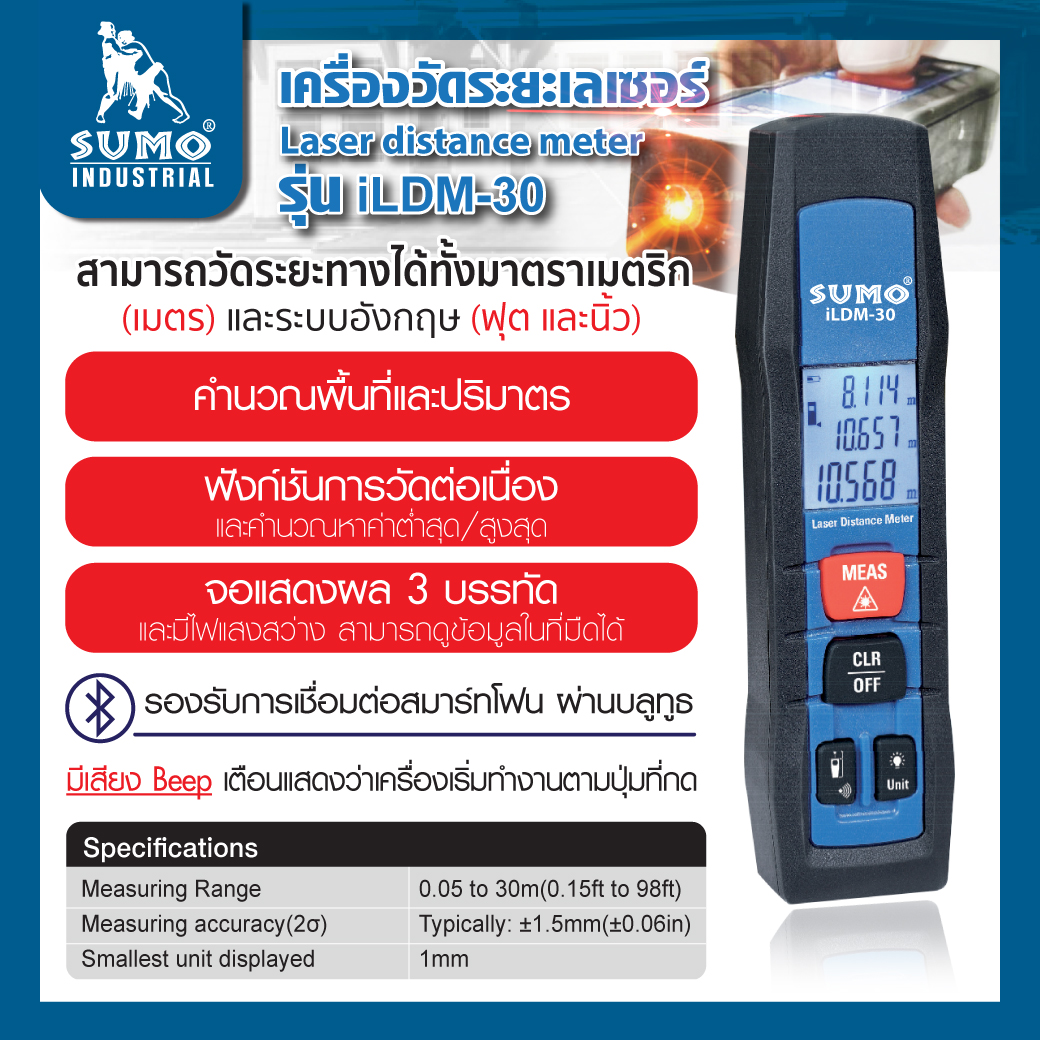 เครื่องวัดระยะเลเซอร์ รุ่น iLDM-30